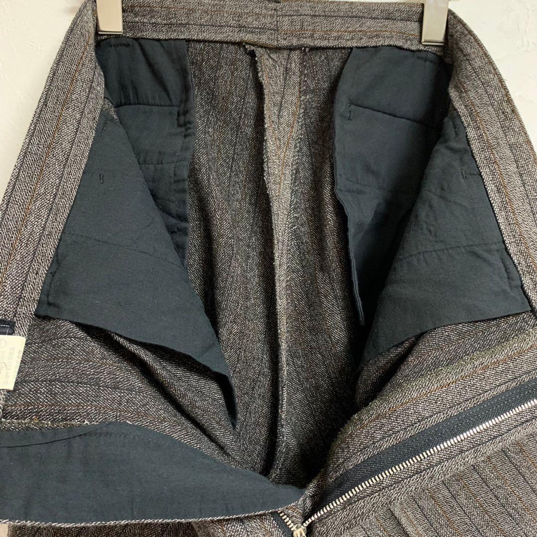 vintage レトロ古着 ベージュ ストライプ シングル セットアップ スーツ