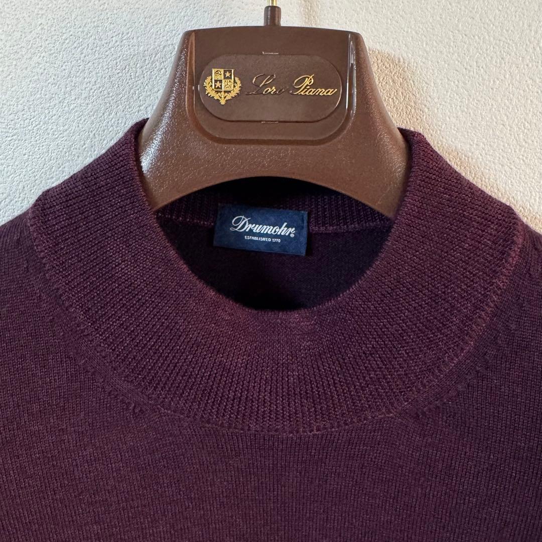 まもなくセール終了　ドルモア　モックネック　ニット　ワイン　ボルドー　46