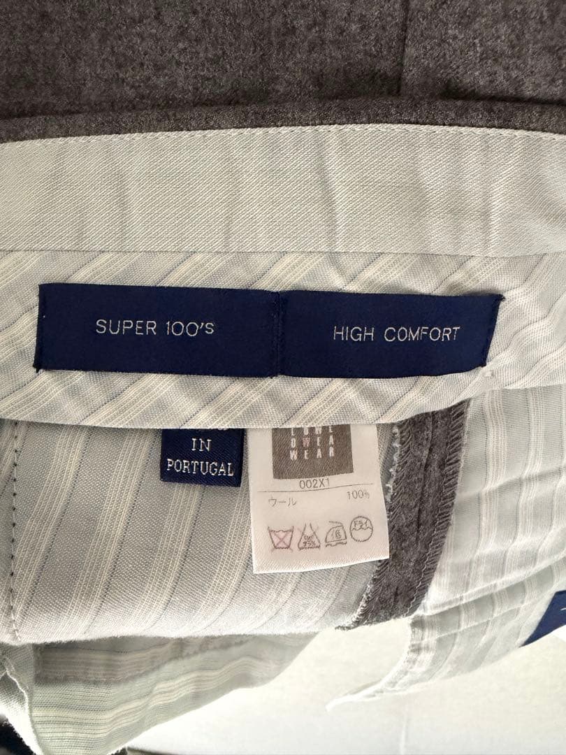 INCOTEX ワンプリーツスラックス チャコールグレー ウール秋冬 サイズ48