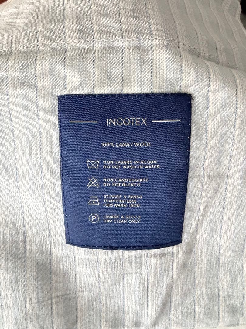 INCOTEX ワンプリーツスラックス チャコールグレー ウール秋冬 サイズ48