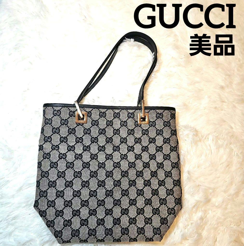 グッチトートバッグ GGキャンバス 002 1099 キャンバスブラックゴールド