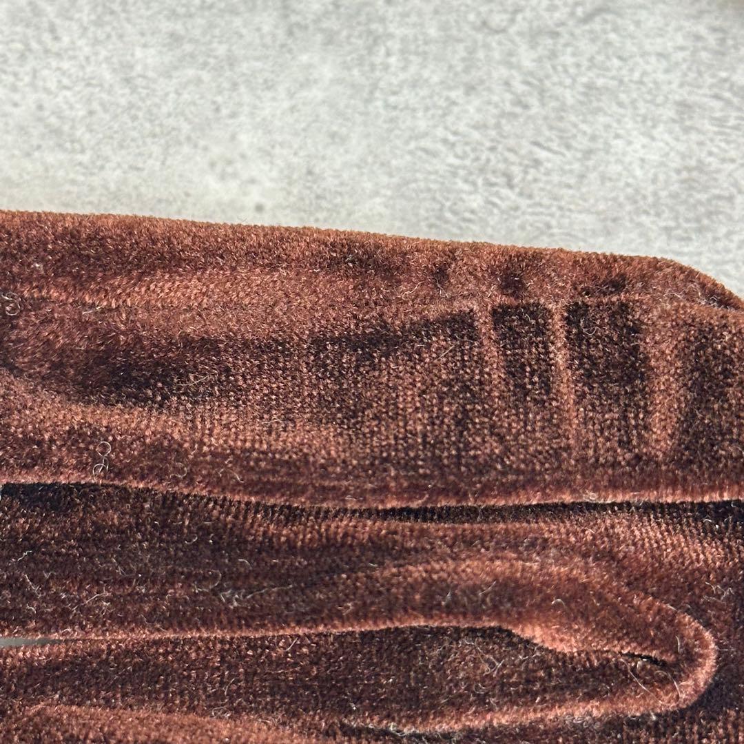 FENDI ズッカ金具　ベロア手袋　バーガンディ