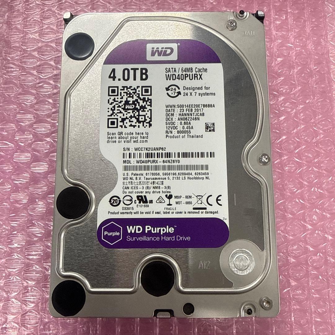 WD Purple 4TB 内蔵型ハードディスクドライブ　10421h