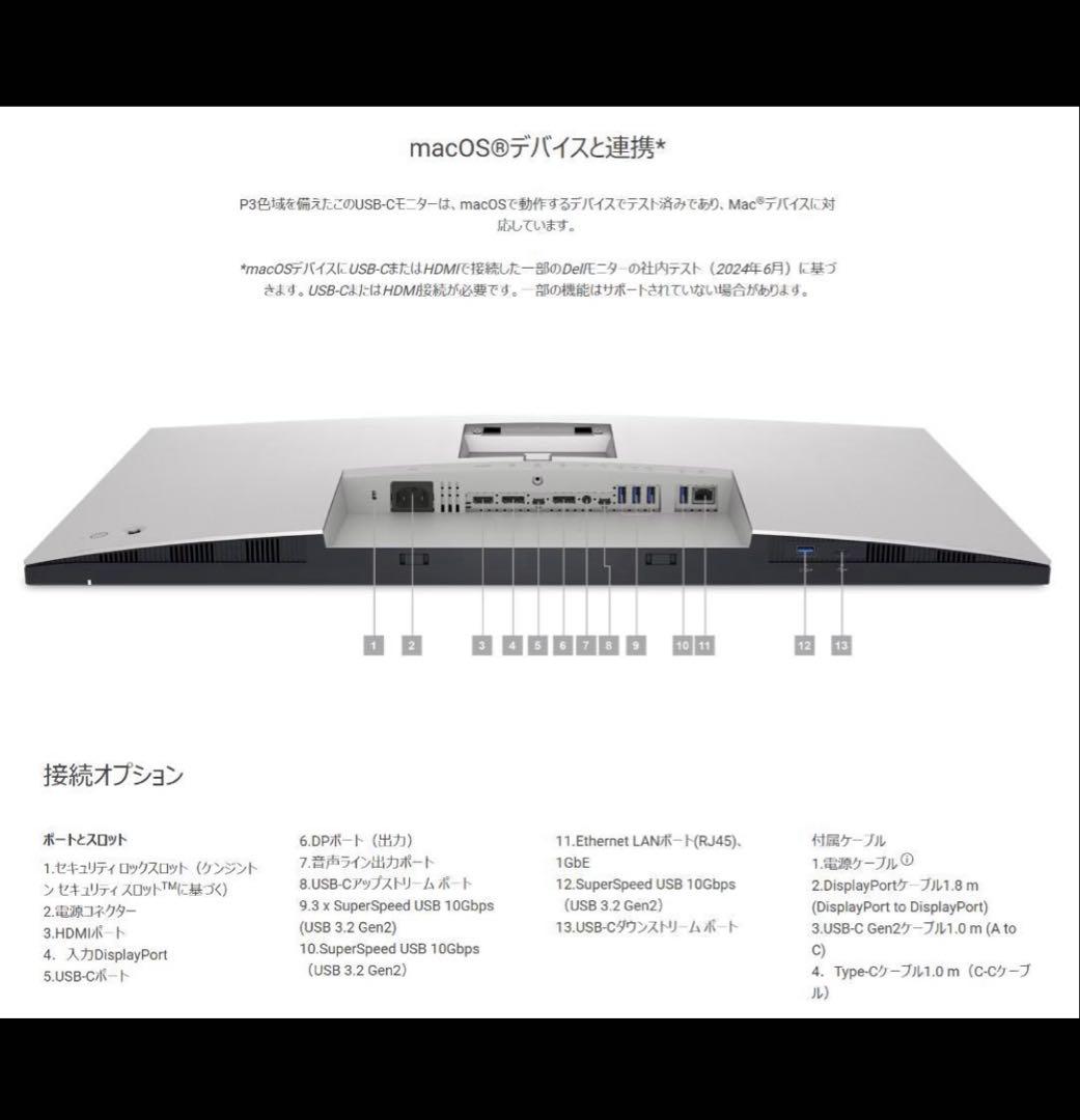 Dell U2723QE 27インチ 4K USB-Cハブモニター