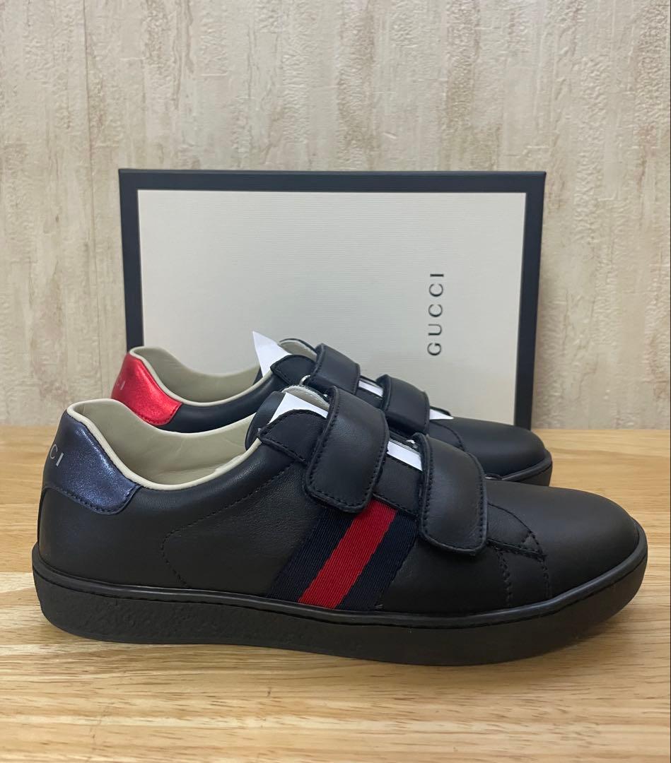 Uzufuri さん専用Gucci キッズレザースニーカー ネイビー⭐︎20cm