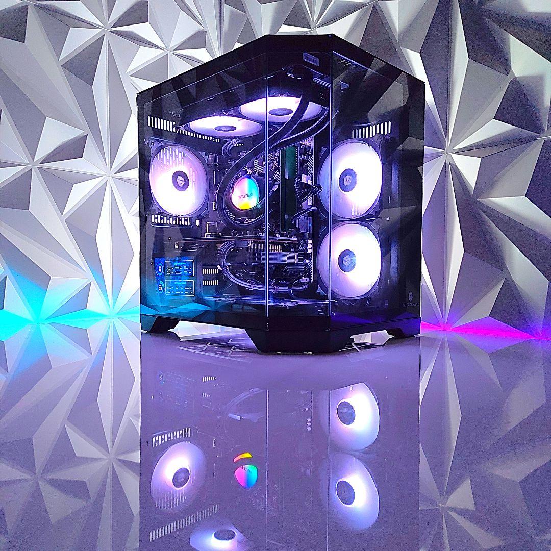 新品【ゲーミングライフを彩るPC】デスクトップパソコン／ブラック 黒／光る