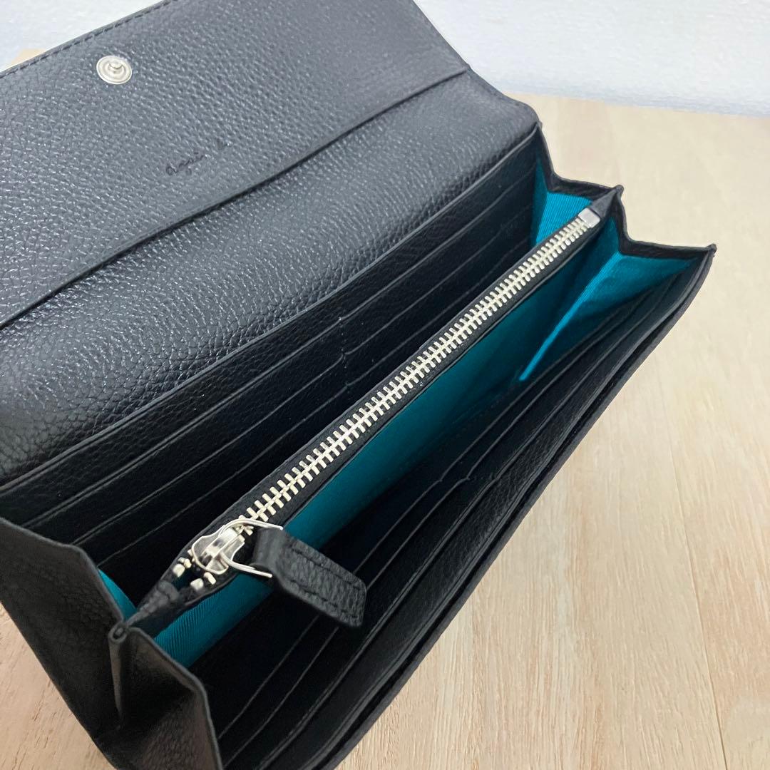 極美品✨agnès b. ✨アニエスベー ✨長財布 ✨黒 ✨フラップ