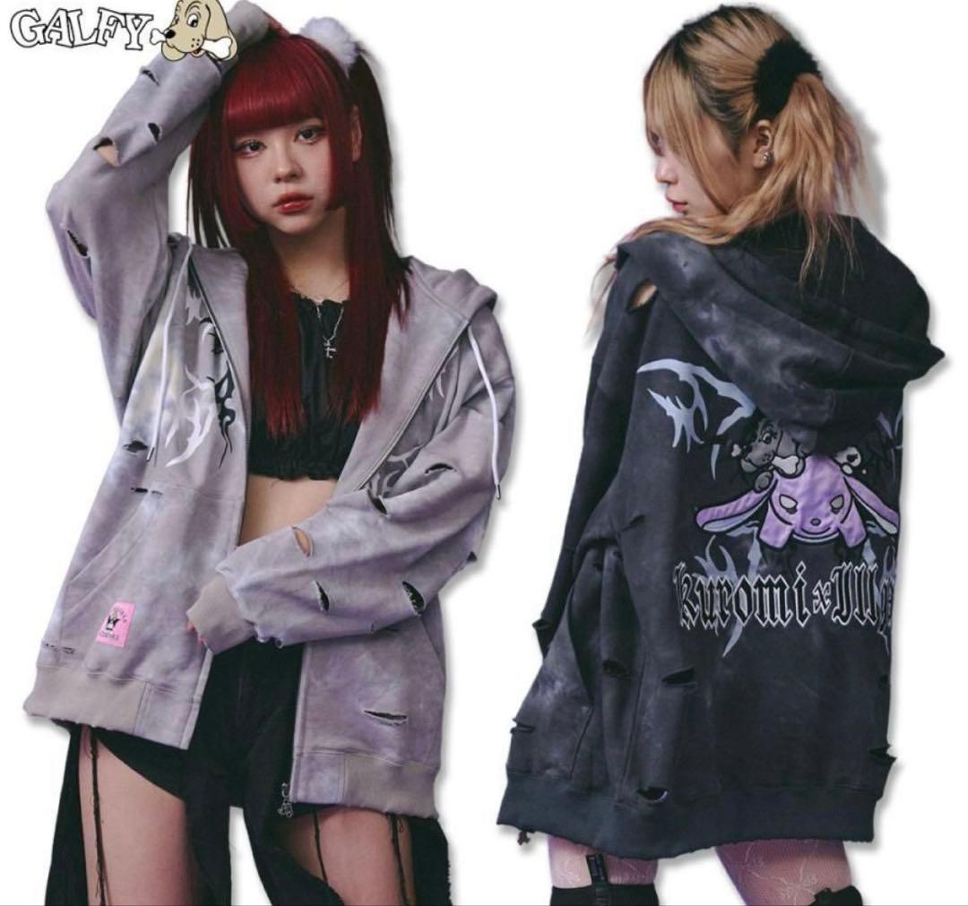 ガルフィー　クロミ　ムラ染めZIPパーカー