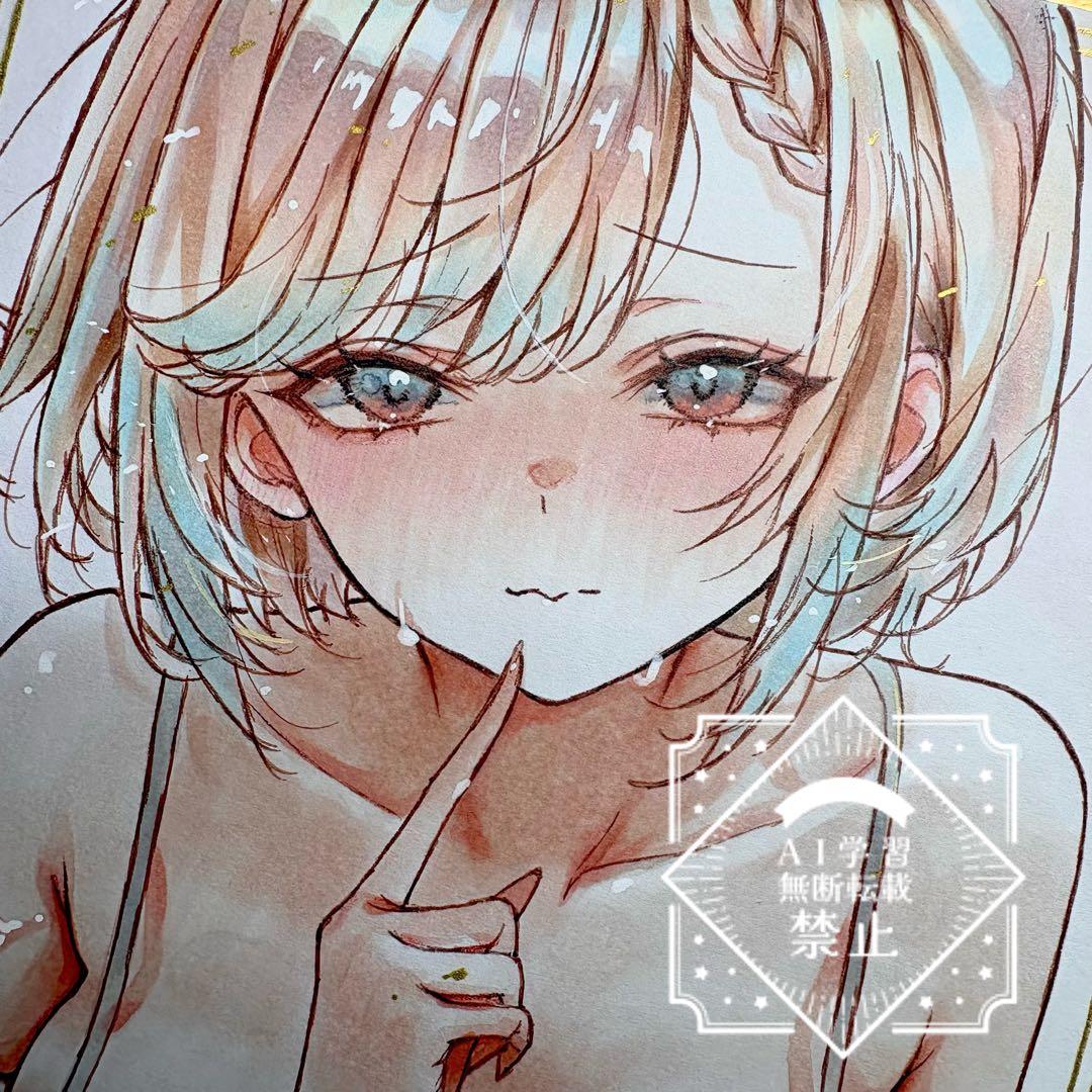 エ*！様 一点物 オリジナル 色紙 手描きイラスト アナログ 女の子 創作 原画