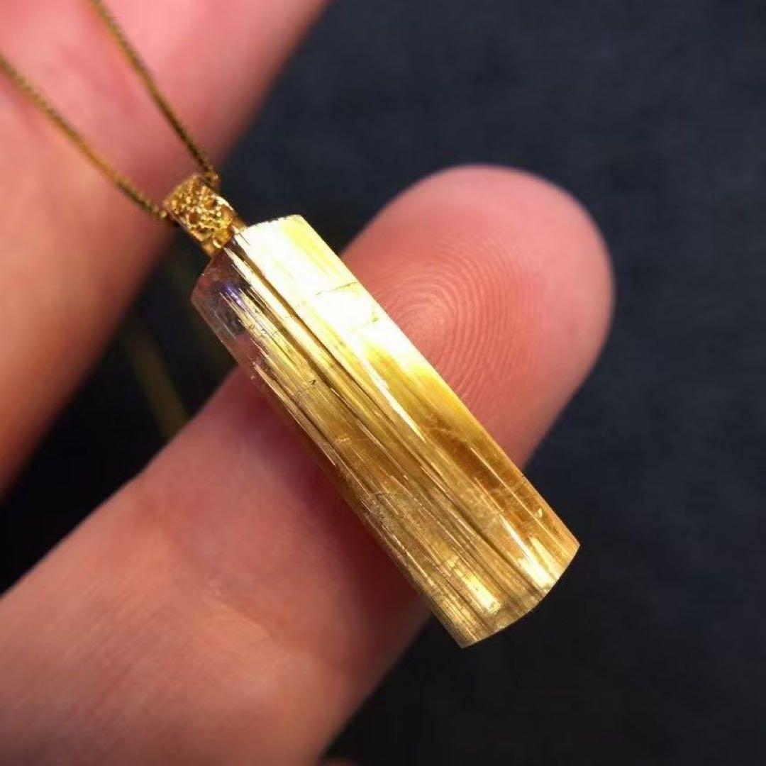 ⭐︎【天然】タイチンルチルクオーツ ペンダントトップ k18 1.2g