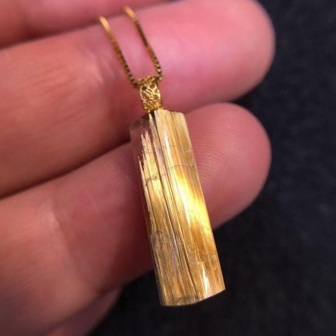 ⭐︎【天然】タイチンルチルクオーツ ペンダントトップ k18 1.2g