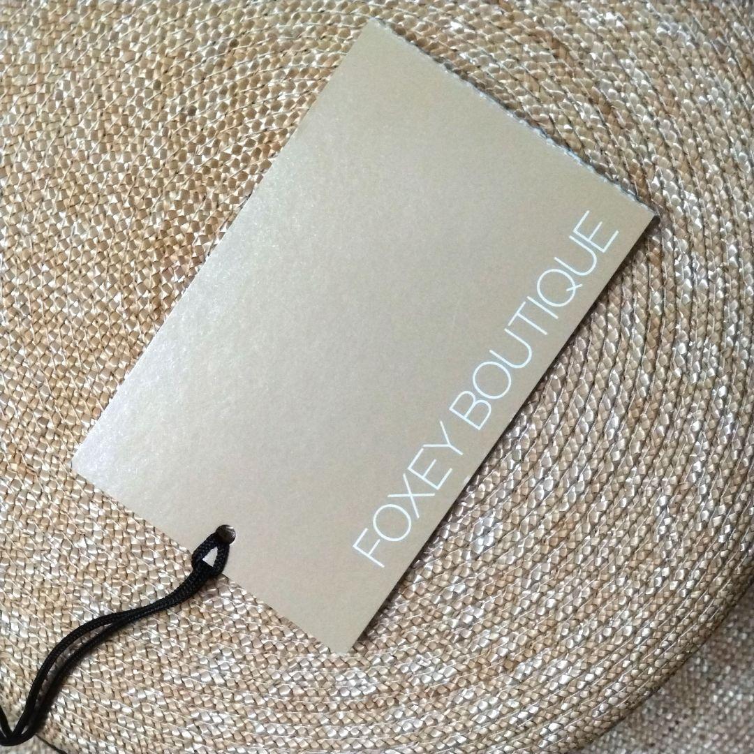 【新品同様】FOXEYブティック　麦わら帽子　ブラウンのおリボン　ストローハット