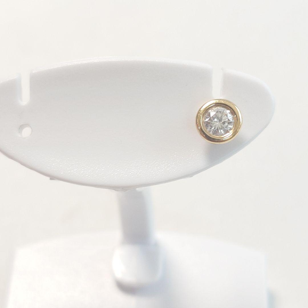 【美品】ティファニー K18 バイザヤード ダイヤ ピアス 片耳用 6477