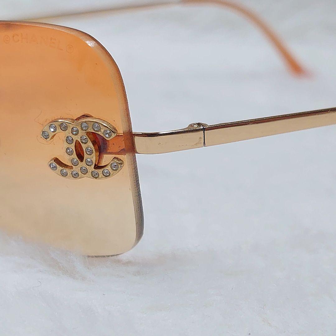 ✨美品✨CHANEL サングラス 4017-D オレンジ ココマーク リムレス