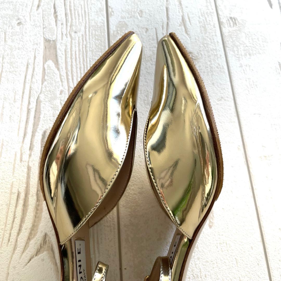 NEBULONI E. ゴールド ポインテッドトゥミュール