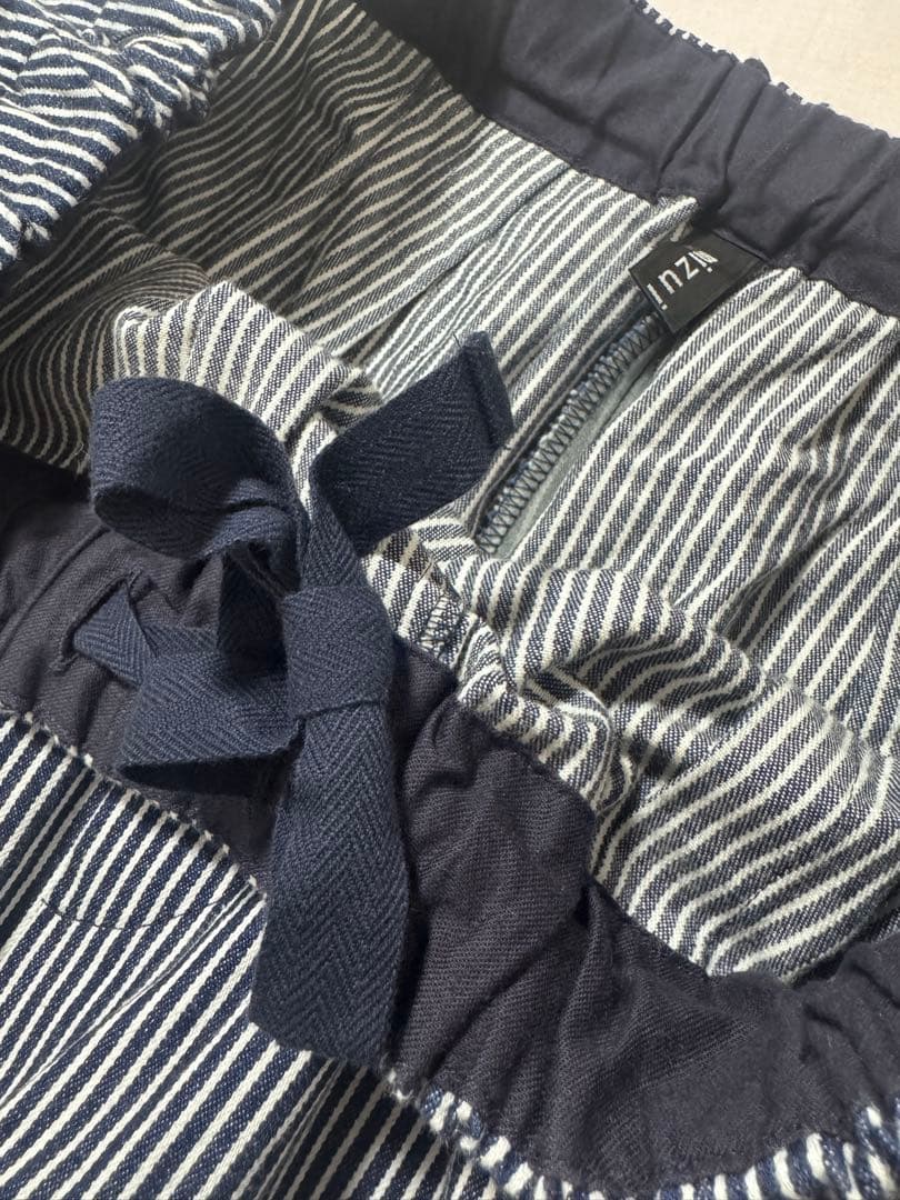 mizuiro ind ヒッコリーワイドテーパードパンツ