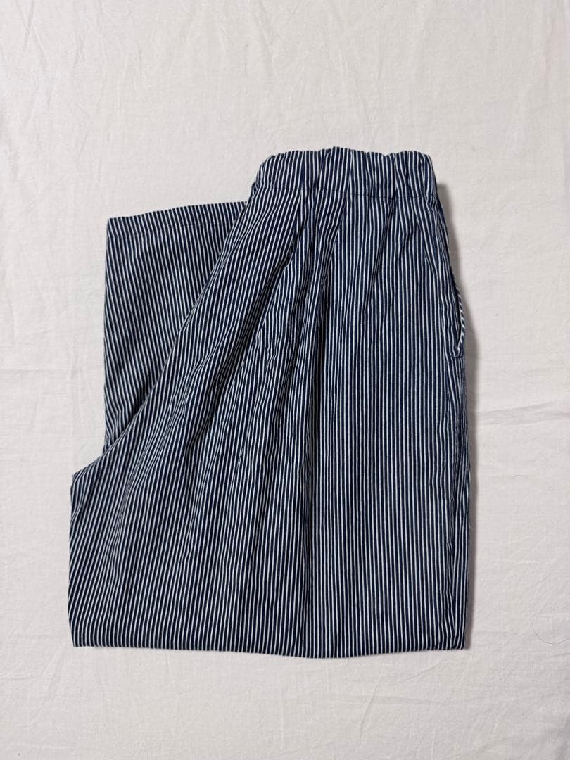 mizuiro ind ヒッコリーワイドテーパードパンツ