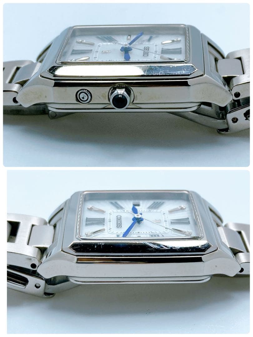 589 セイコー　ルキア　1B22-0CF0 スクエア　ソーラー　腕時計