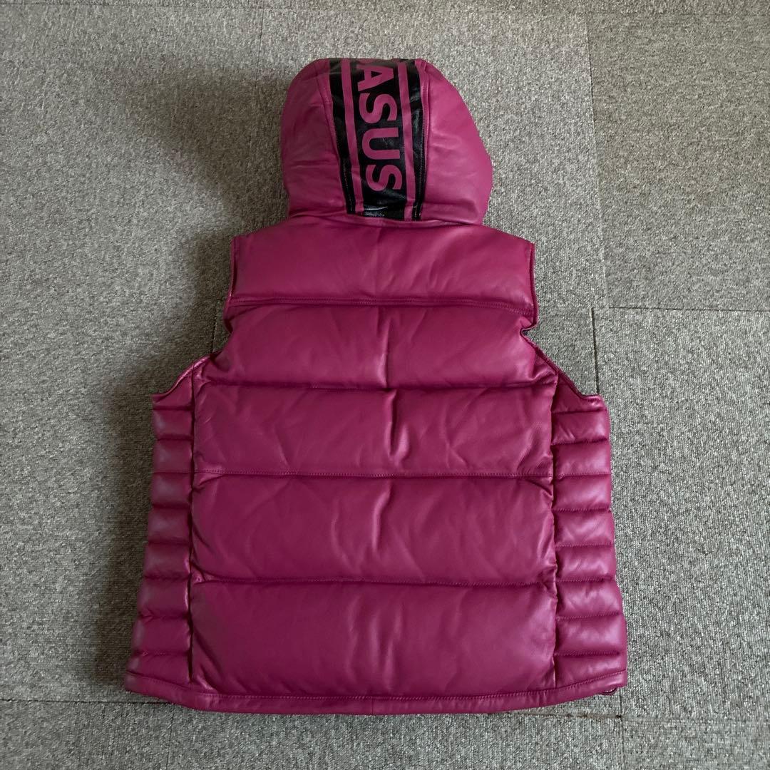 ANGEL GARBAUSUS フード付きダウンベスト　ラムレザー　羊革