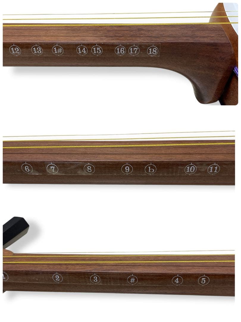 【美品✨】津軽三味線　太棹　人工皮　丸打胴　ソフトケース　撥