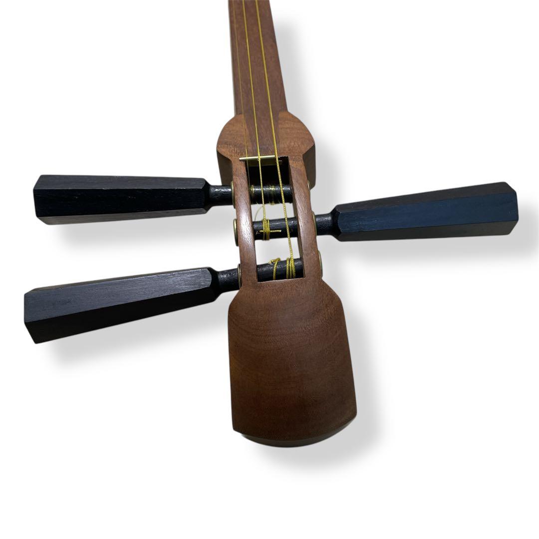 【美品✨】津軽三味線　太棹　人工皮　丸打胴　ソフトケース　撥