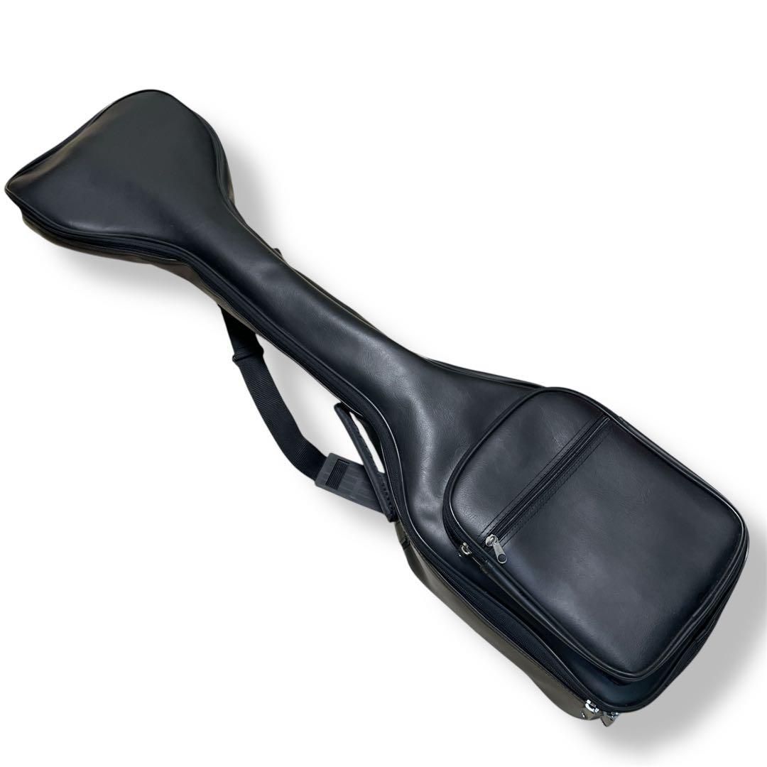 【美品✨】津軽三味線　太棹　人工皮　丸打胴　ソフトケース　撥