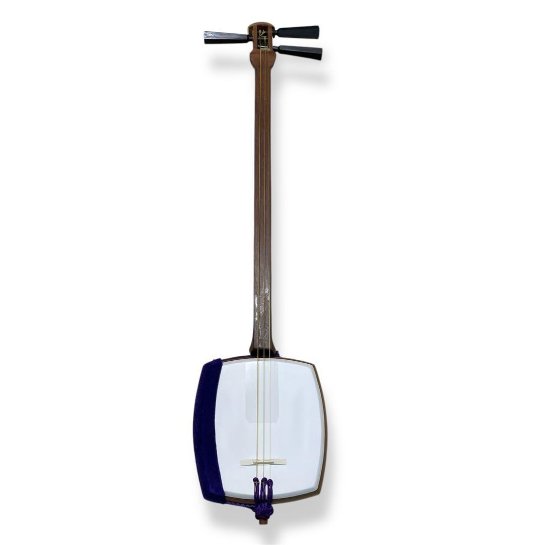 【美品✨】津軽三味線　太棹　人工皮　丸打胴　ソフトケース　撥