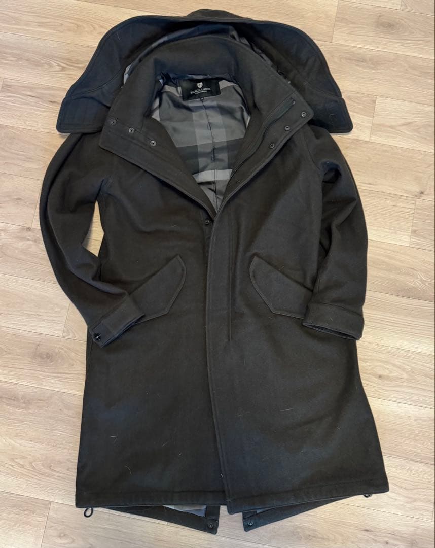 ブラックレーベル クレストブリッジ 羊毛 モッズ コート 2way