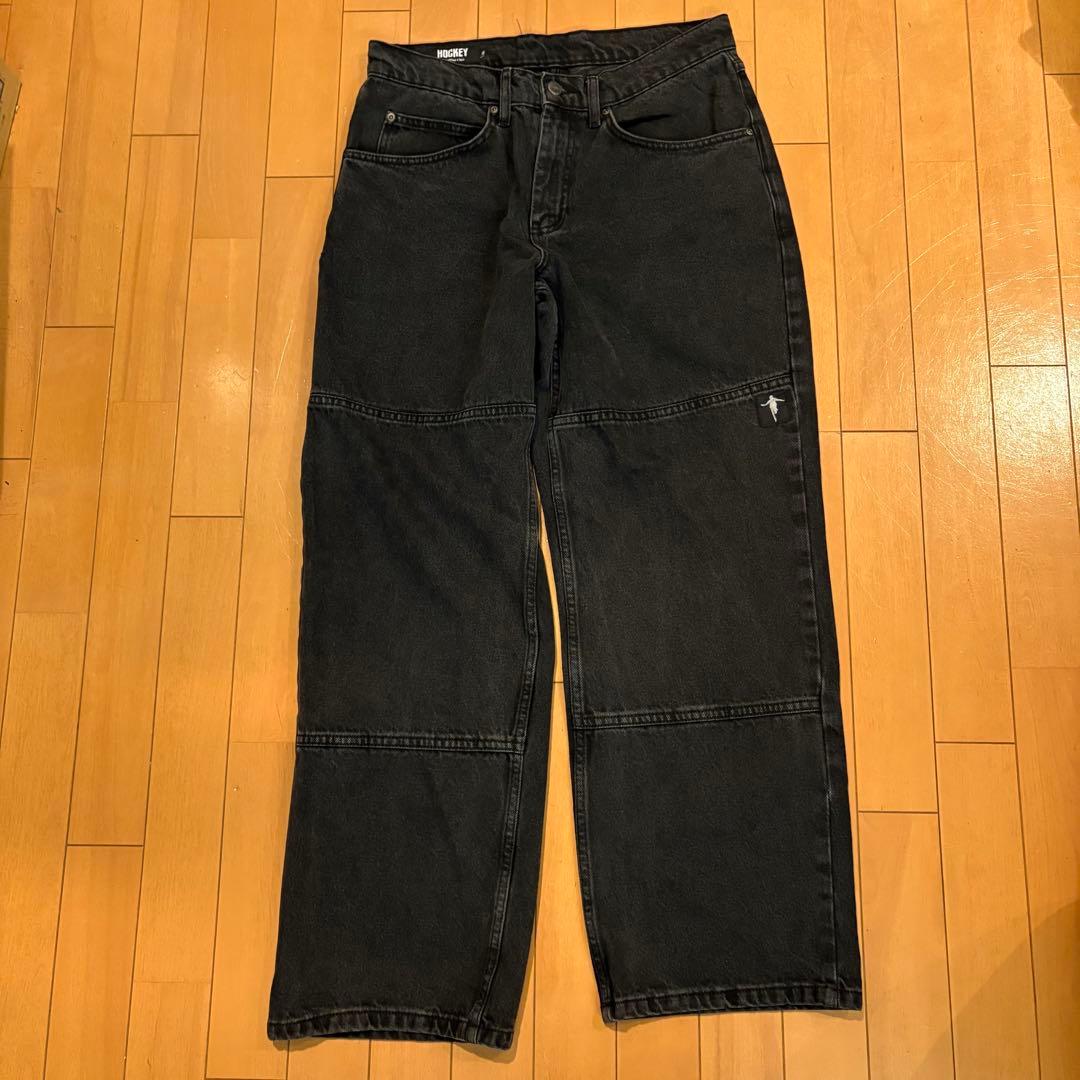 蒲*郎様 HOCKEY ブラック ワイドレッグパンツ 30 レア