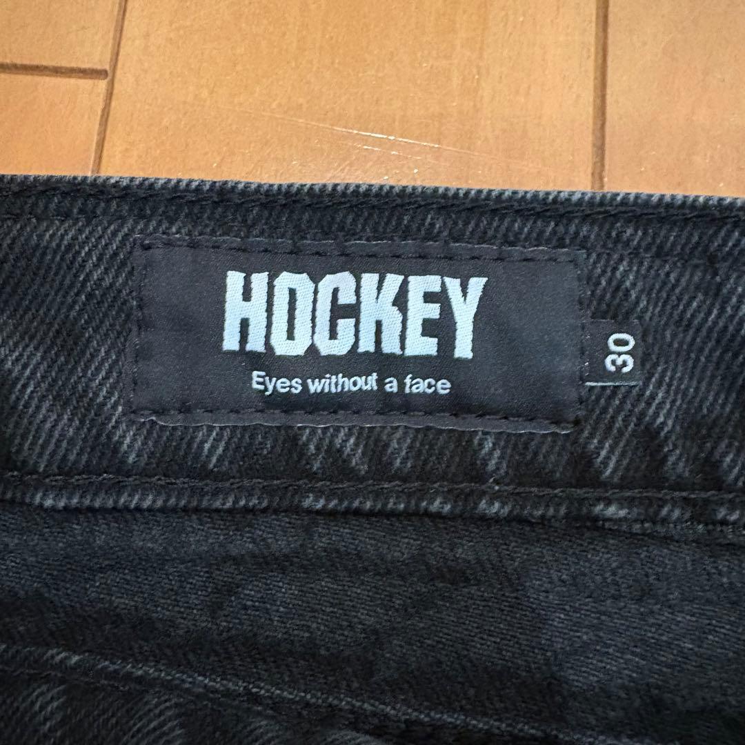 蒲*郎様 HOCKEY ブラック ワイドレッグパンツ 30 レア