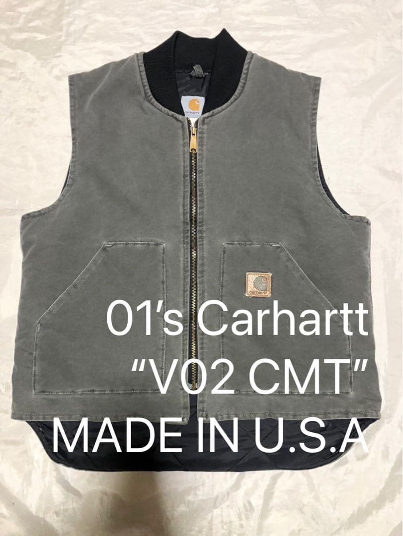 超レアカラー CMT 01’s USA製 Carhartt ダックベスト 腰ゴム