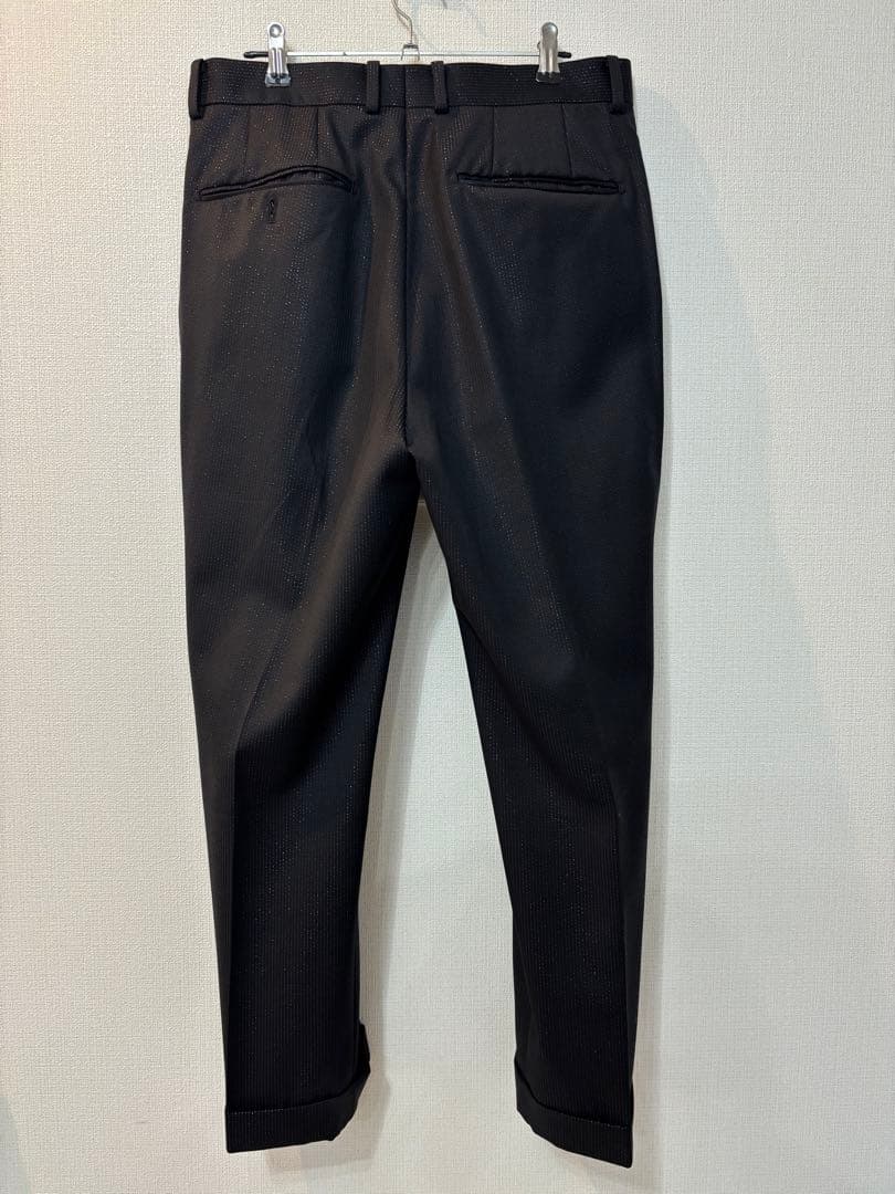 ワコマリア ラメ　スラックス　ドーメル　S 黒