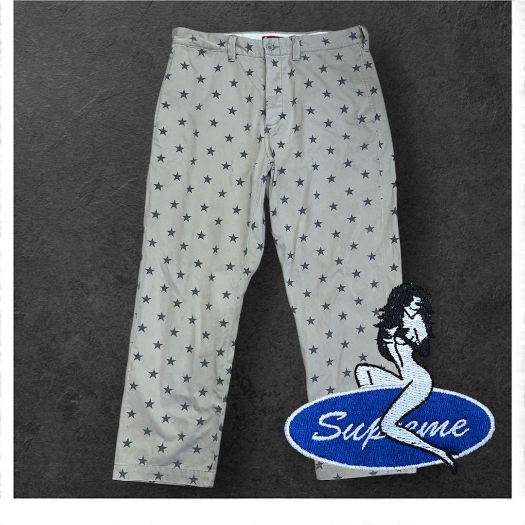 パンツ 22ss supreme pin up chino stars W34