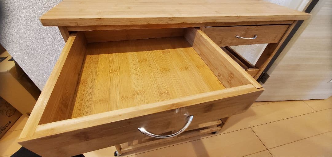 竹製キッチンワゴン 車輪付き 収納