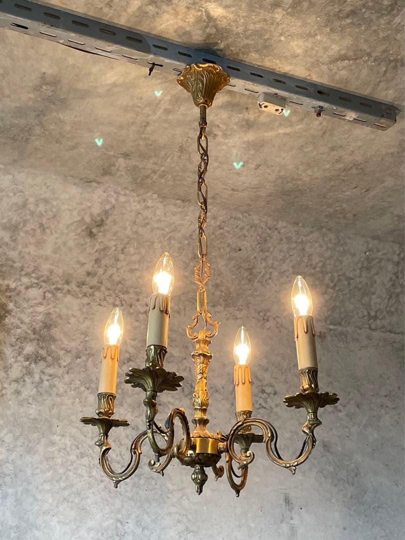 最安値！4a. フランス アンティーク シャンデリア 4灯 キャンドル