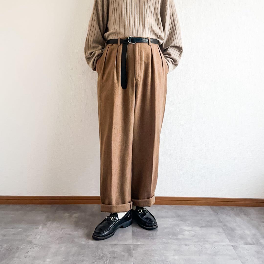 80s Polo Ralph Lauren ツータック ウール スラックスパンツ