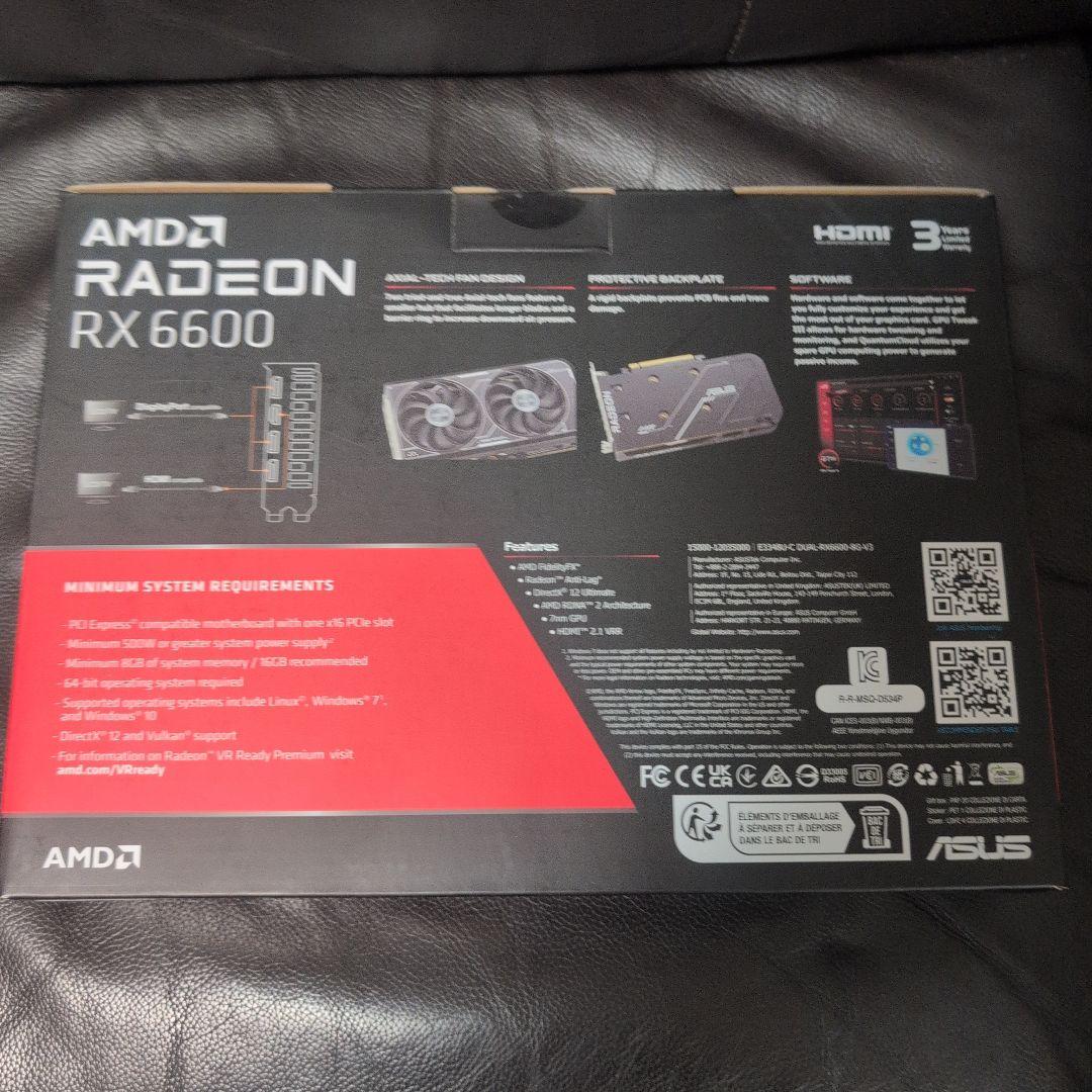 グラフィックボード・グラボ・ビデオカード ASUS Radeon RX 6600 8GB