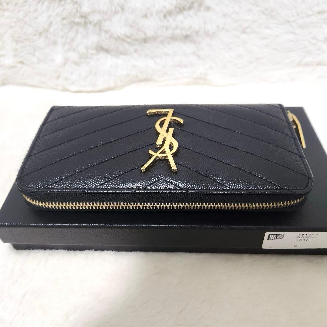 ✨極美品　付属品完備✨サンローラン　長財布　ラウンド　カサンドラ　キャビアスキン