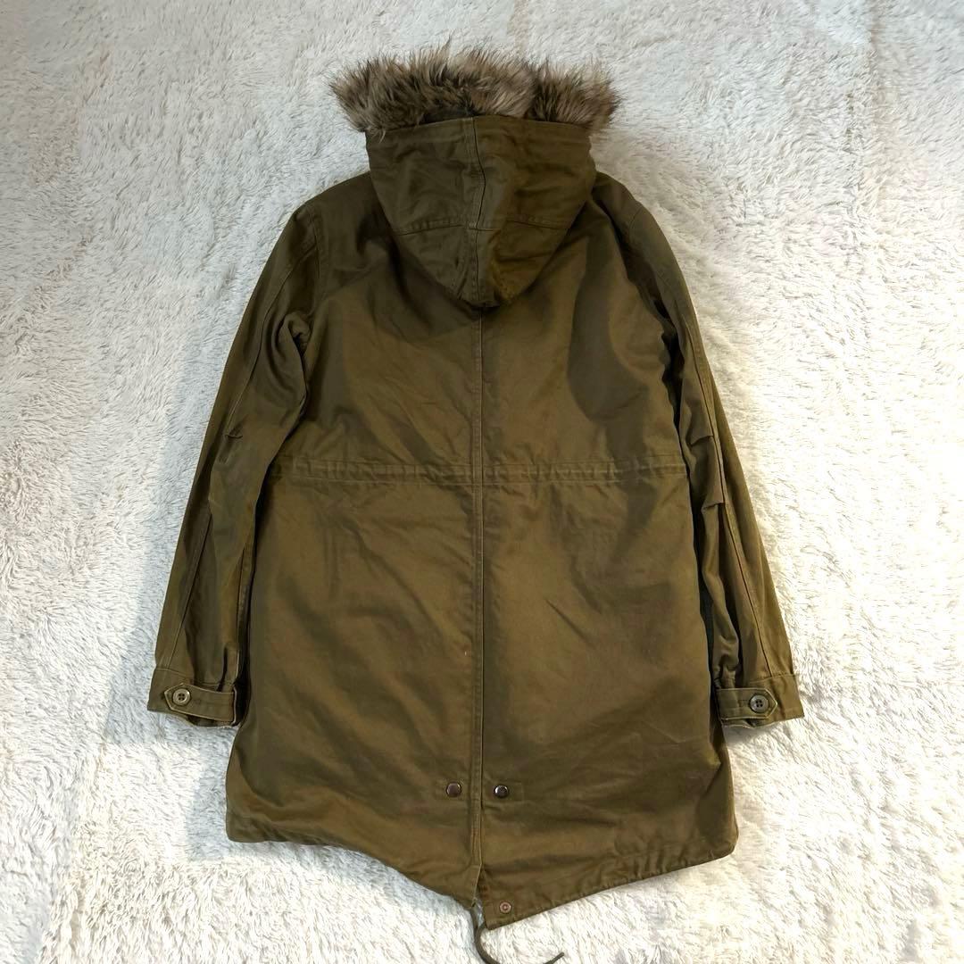 フレッドペリー モッズコート ブロックチェックボアライナー付き カーキ　S