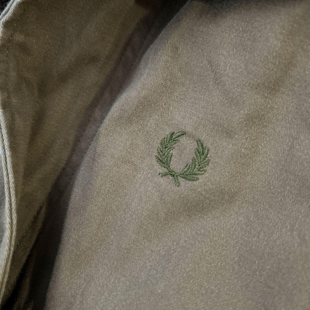 フレッドペリー モッズコート ブロックチェックボアライナー付き カーキ　S