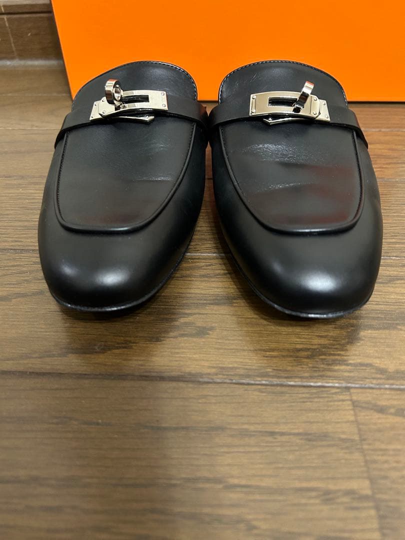 HERMES オズ　ブラック ミュール　シルバー金具　ケリー金具