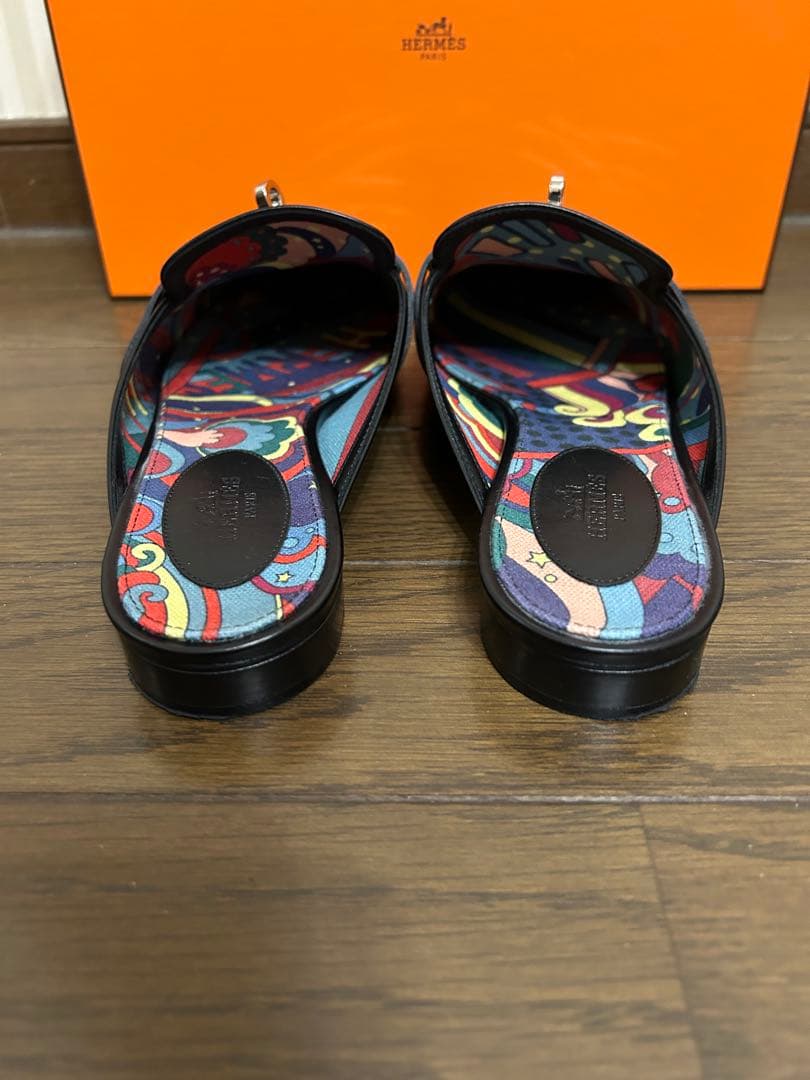 HERMES オズ　ブラック ミュール　シルバー金具　ケリー金具