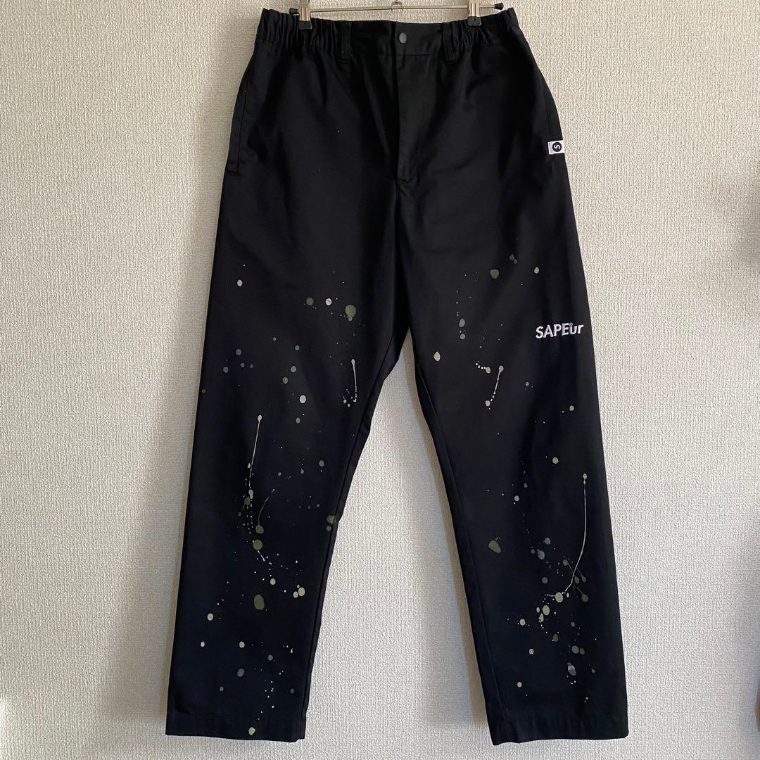 SAPEur サプール スケート チノパンツ ペンキ加工 ドローコード L