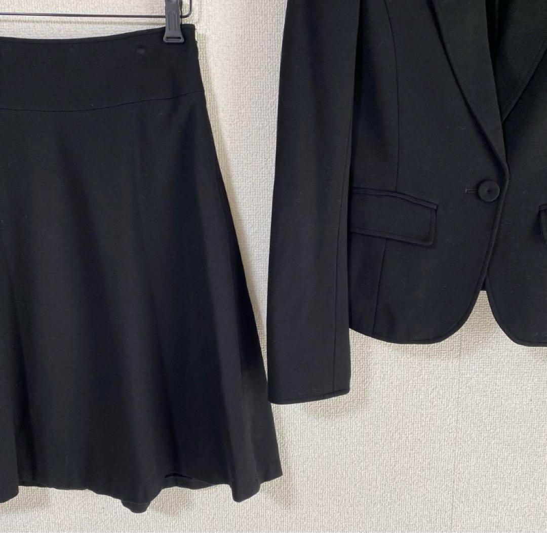 スーツカンパニー スカートスーツ 38 W70 ストレッチ 黒 ブラック DMW