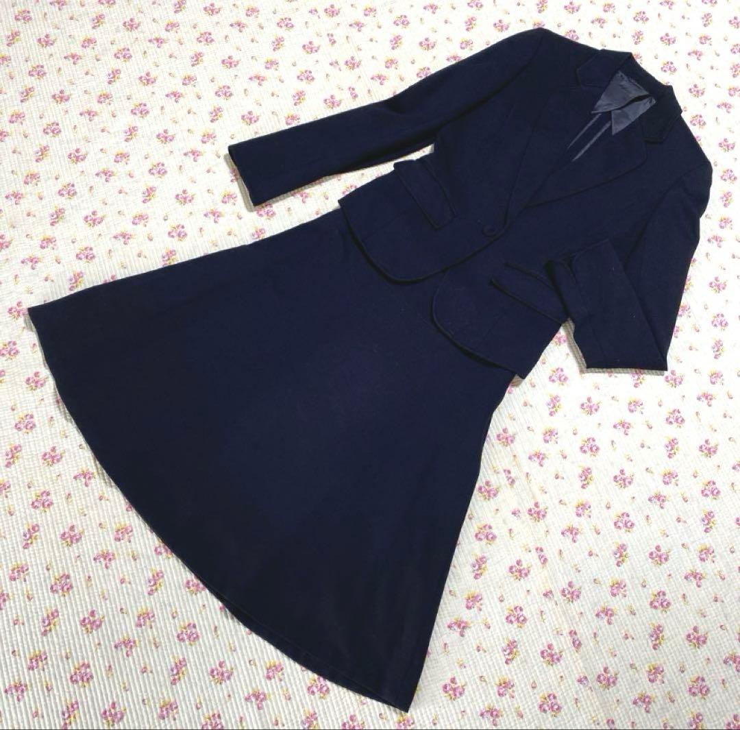 スーツカンパニー スカートスーツ 38 W70 ストレッチ 黒 ブラック DMW