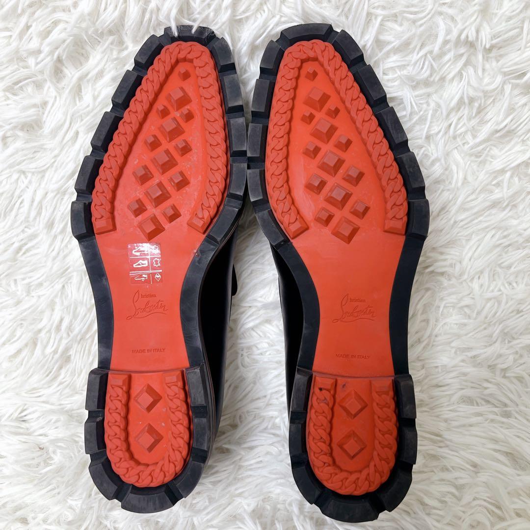 Christian Louboutin タッセルローファー 黒 赤ソール　ラグ