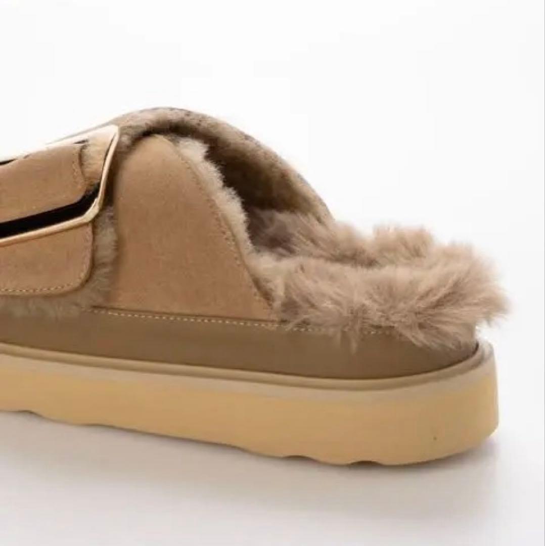 【美品】MOHI ムートンサンダル　ベージュ　37