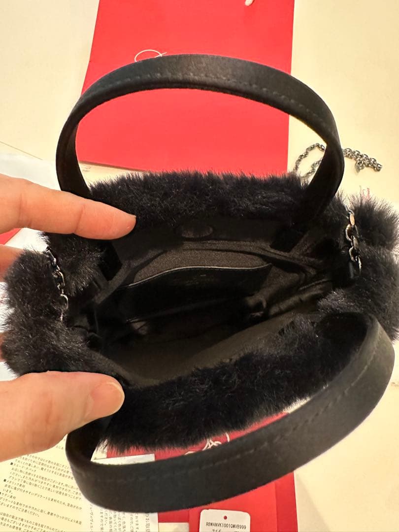 Roger Vivierドラペポケットブーケストラスダークバックルバッグマイクロ