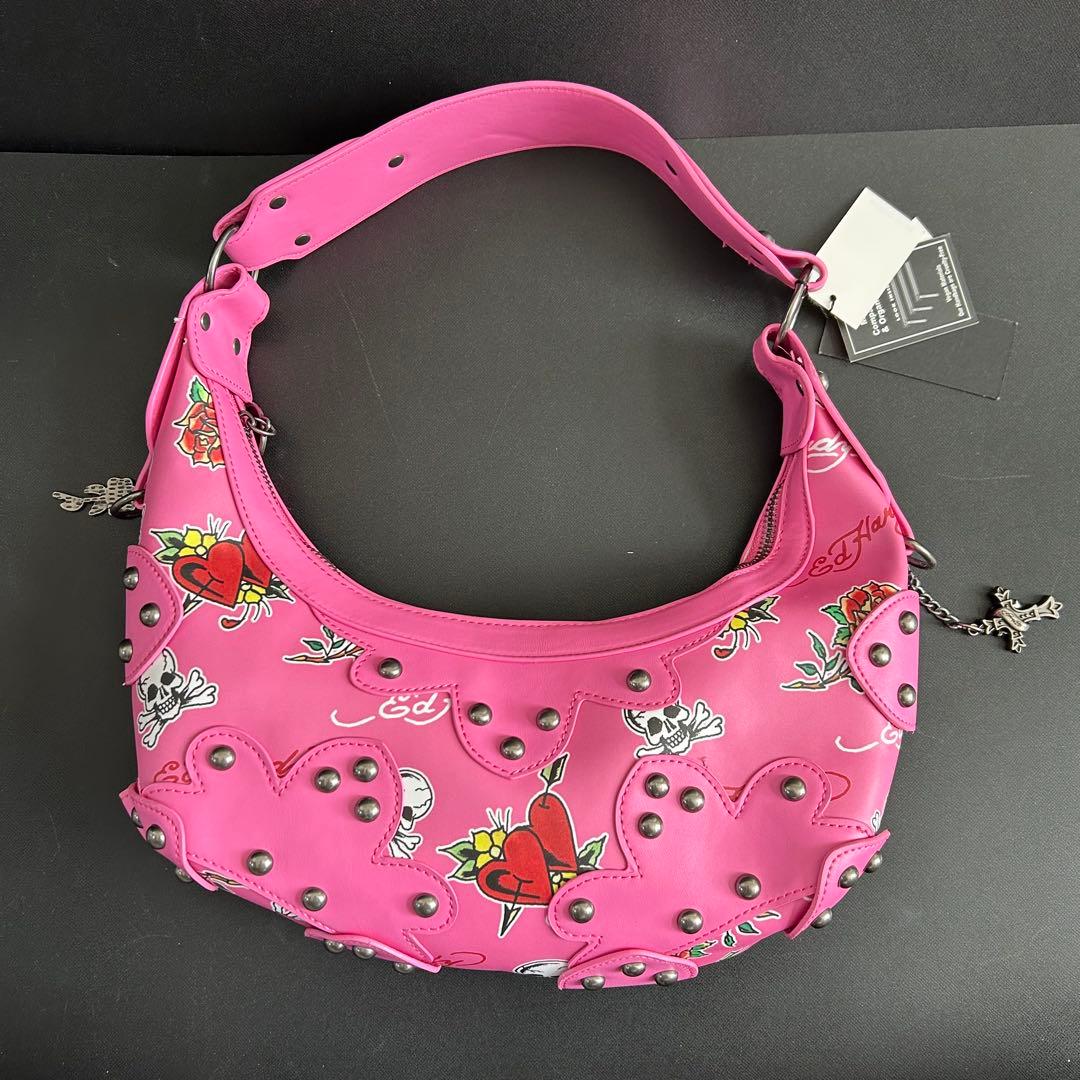 【新品】Ed Hardy エドハーディー　スカル ハンドバッグ y2k ピンク
