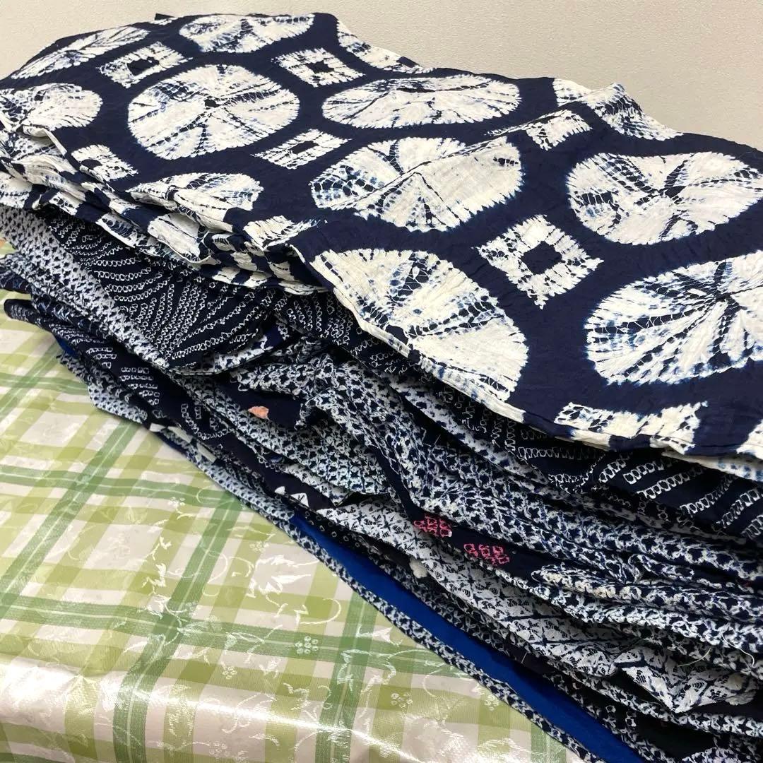 お洒落有松絞り綿浴衣１４枚まとめ売り⭐️藍染⭐️売り切り